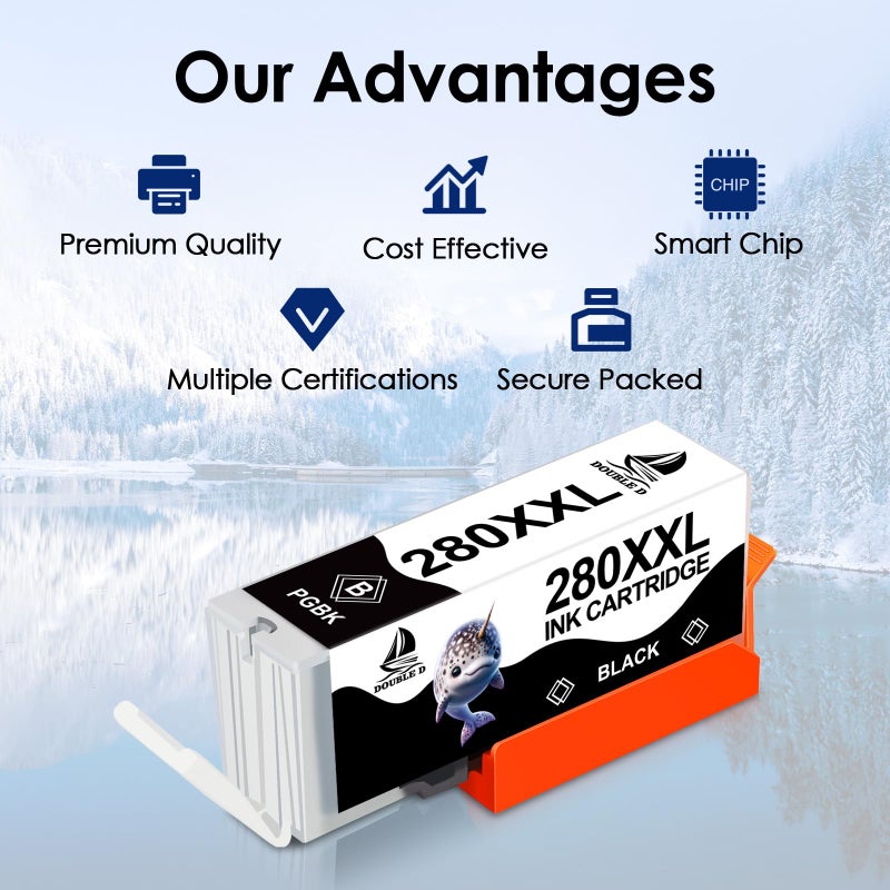 DOUBLE D Compatible 280 281 Ink Cartridge for Canon 280 281 PGI-280XXL CLI-281XXL for PIXMA TS8120 TS8220 TS8320 TS8100 TS8200 TS9300 TS9100 TS9120 (6Pack, 1PGBK, 1BK, 1C, 1M, 1Y, 1PB) - Image 4